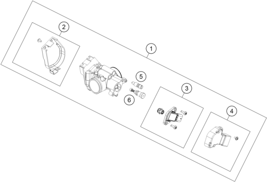 vue éclatée corps du clapet d'étranglement - ktm 250 exc tpi eu 2021