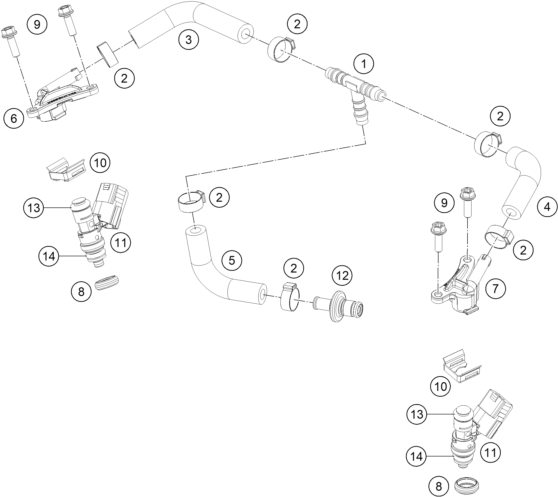vue éclatée distributeur de carburant - ktm 250 exc tpi eu 2021