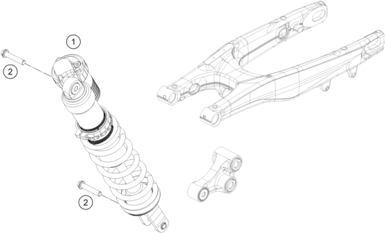 vue éclatée amortisseur - ktm 250 sx-f eu 2021