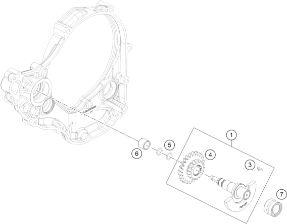 vue éclatée arbre d'équilibrage - ktm 250 sx-f eu 2021
