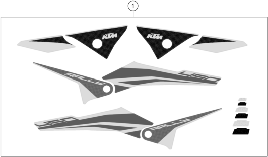 vue éclatée kit déco - ktm 450 rally factory replica eu 2021
