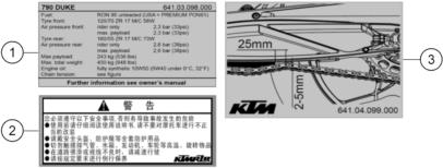 vue éclatée technic information sticker - ktm 790 duke, black cn 2020