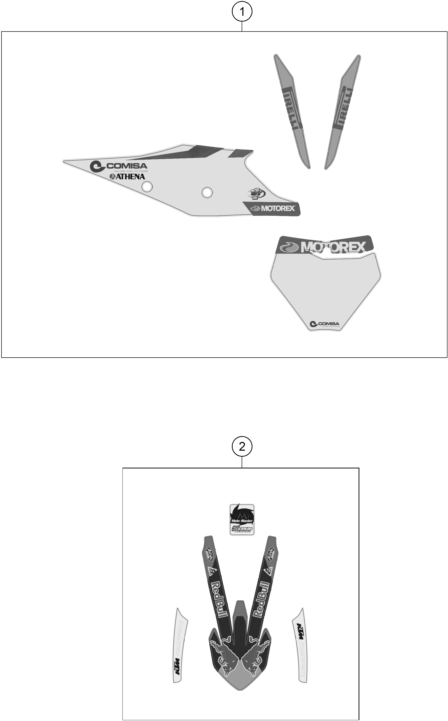 vue éclatée kit déco - ktm 250 sx-f prado eu 2020
