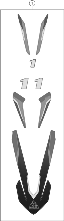 vue éclatée kit déco - ktm 350 exc-f wess eu 2021