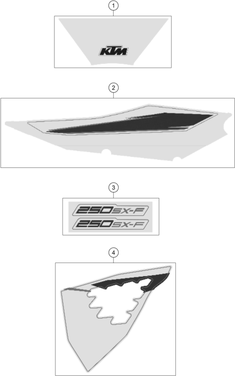 vue éclatée kit déco - ktm 250 sx-f 2022