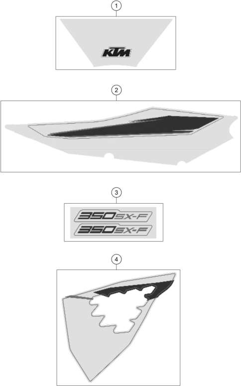 vue éclatée kit déco - ktm 350 sx-f eu 2022