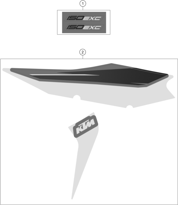vue éclatée kit déco - ktm 150 exc tpi eu 2022