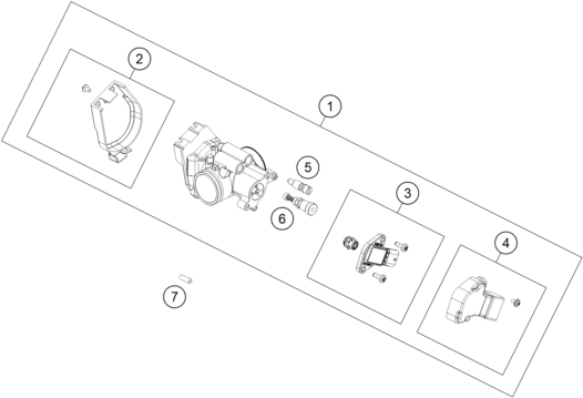 vue éclatée corps du clapet d'étranglement - ktm 250 exc tpi eu 2022