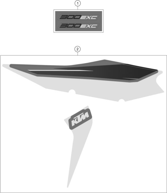 vue éclatée kit déco - ktm 300 exc tpi eu 2022