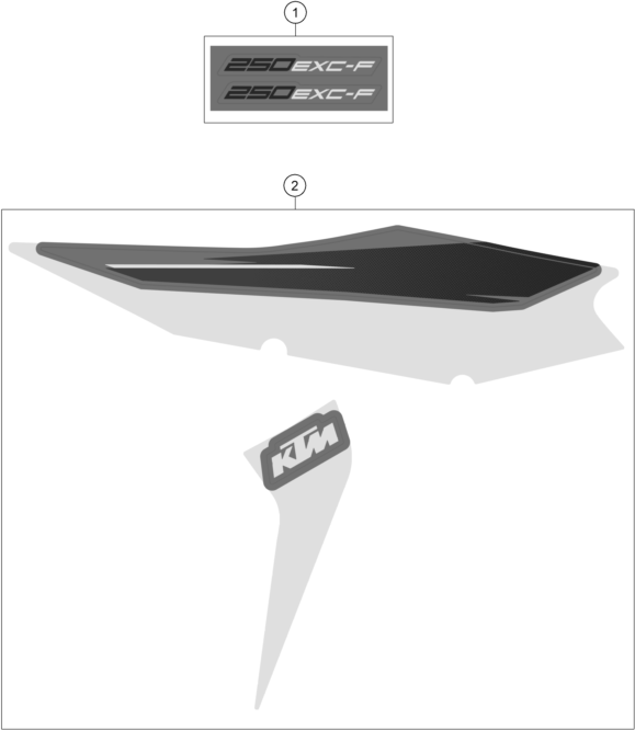 vue éclatée kit déco - ktm 250 exc-f eu 2022