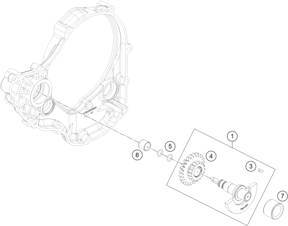 vue éclatée arbre d'équilibrage - ktm 250 exc-f eu 2022