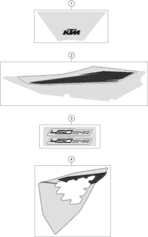 vue éclatée kit déco - ktm 450 smr eu 2022