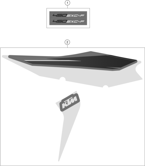 vue éclatée kit déco - ktm 450 exc-f eu 2022