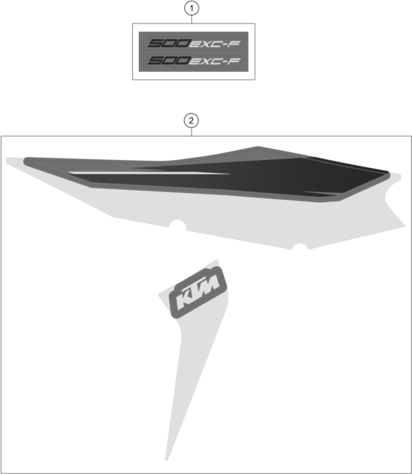 vue éclatée kit déco - ktm 500 exc-f eu 2022