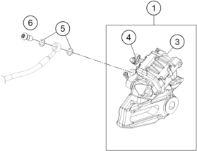 vue éclatée étrier de frein arrière - ktm 390 duke, silver - ckd ph 2022