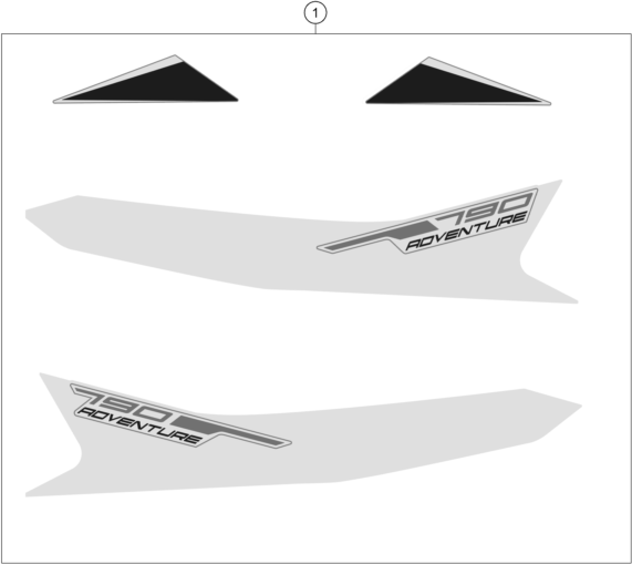 vue éclatée kit déco - ktm 790 adventure,white-ckd w/o engine cn 2022