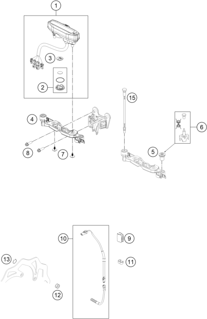vue éclatée instruments / système de verrouillage - ktm 300 exc six days tpi 2022