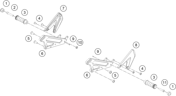 vue éclatée repose-pieds - ktm rc 8c eu 2022
