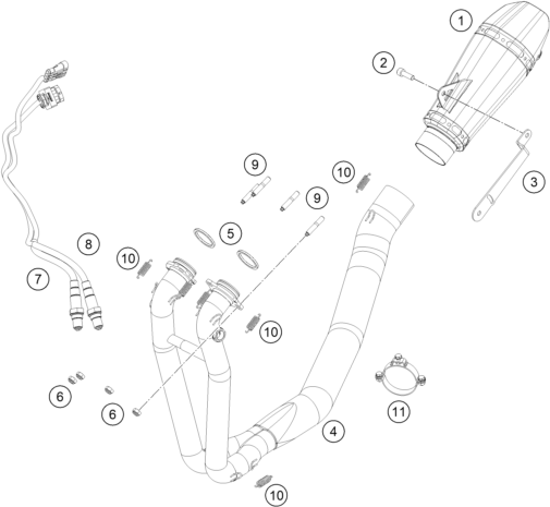 vue éclatée système d'echappement - ktm rc 8c eu 2022