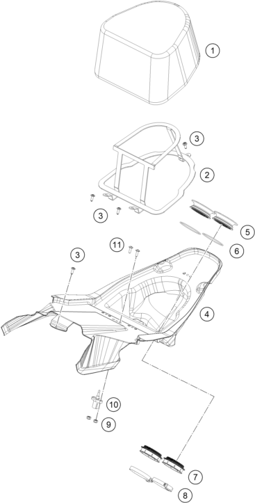 vue éclatée filtre à air - ktm rc 8c eu 2022