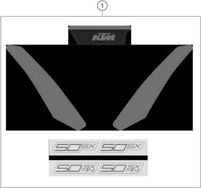 vue éclatée kit déco - ktm 50 sx mini 2023