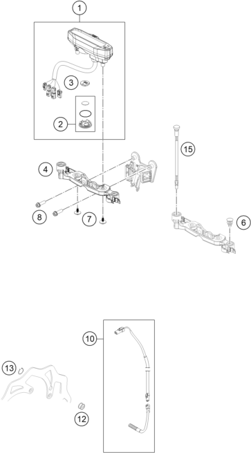 vue éclatée instruments / système de verrouillage - ktm 300 exc six days ckd cn 2023