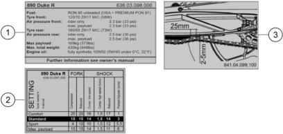 vue éclatée technic information sticker - ktm 890 duke r ckd cn 2023