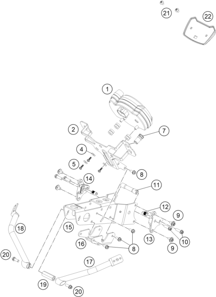 vue éclatée instruments / système de verrouillage - ktm rc4 r 2022