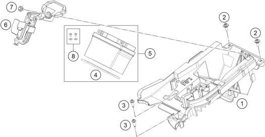 vue éclatée batterie - ktm rc4 r 2022
