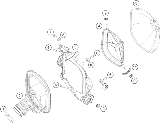 vue éclatée filtre à air - ktm rc4 r 2023