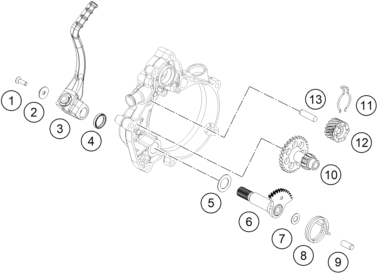 vue éclatée démarreur kick - ktm 50 sx 2024