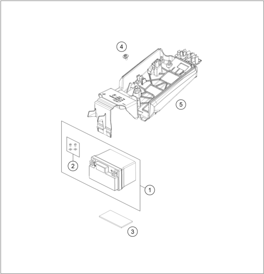 vue éclatée batterie - ktm 250 exc-f eu 2024
