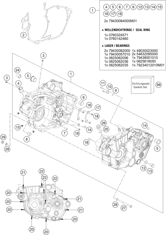 vue éclatée carter moteur - ktm ktm 450 rally replica 2024
