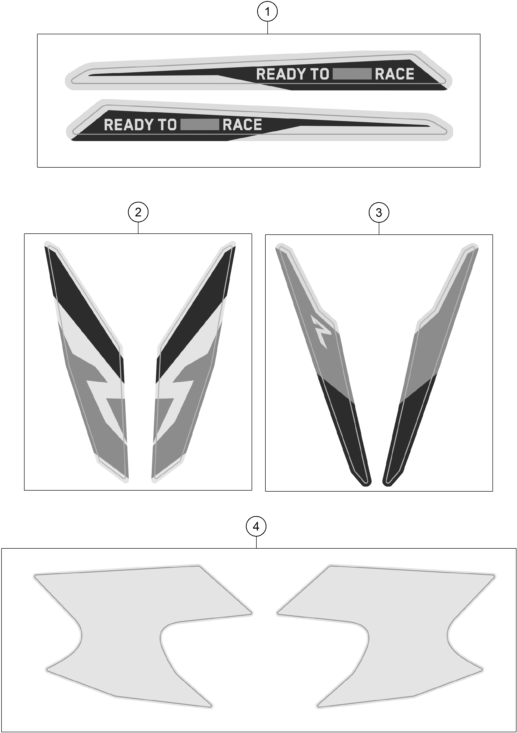 vue éclatée kit déco - ktm 1290 super adventure r ot eu 2024