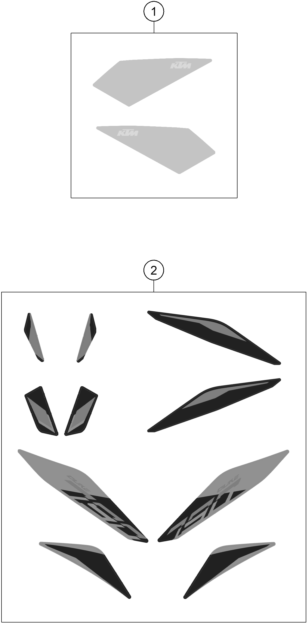 vue éclatée kit déco - ktm 790 duke l, grey eu 2024