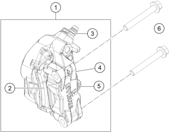 vue éclatée étrier de frein avant - ktm rc 390, blue - ckd ph 2024