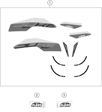 vue éclatée kit déco - ktm 200 duke, grey, abs-ckd ph 2024