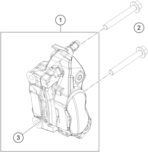 vue éclatée étrier de frein avant - ktm 390 duke, orange eu 2024