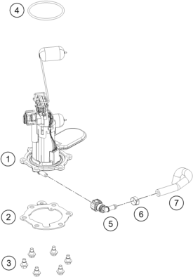 vue éclatée pompe à essence - ktm 390 duke, orange - ckd co 2024