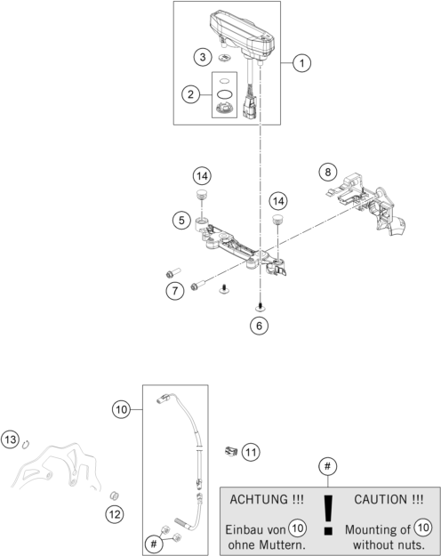 vue éclatée instruments / système de verrouillage - ktm 450 exc-f six days ckd cn 2024