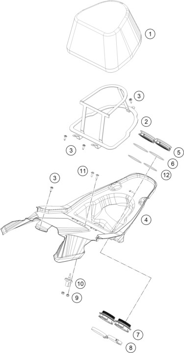 vue éclatée filtre à air - ktm rc 8c 2024