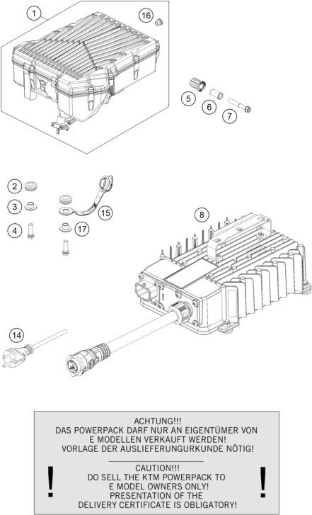 vue éclatée batterie - ktm sx-e 3 2025