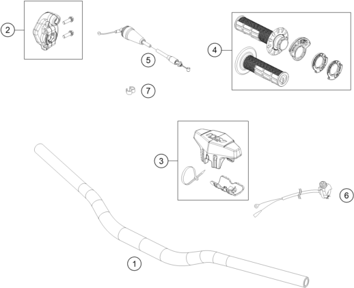 vue éclatée guidon, armatures - ktm 85 sx 19/16 2025