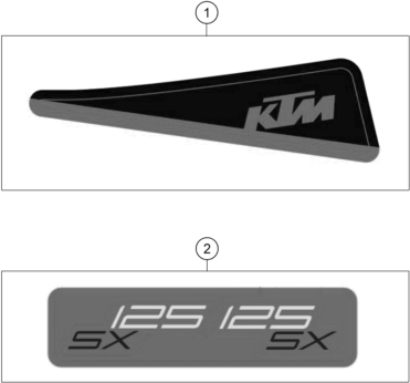 vue éclatée kit déco - ktm 125 sx eu 2025