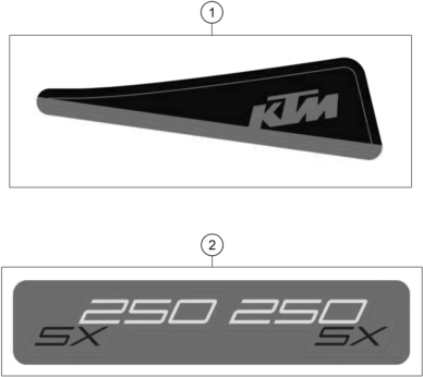 vue éclatée kit déco - ktm 250 sx eu 2025