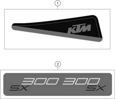 vue éclatée kit déco - ktm 300 sx eu 2025