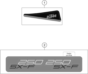 vue éclatée kit déco - ktm 250 sx-f eu 2025