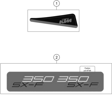 vue éclatée kit déco - ktm 350 sx-f eu 2025