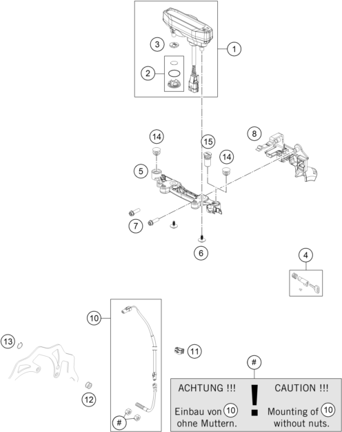 vue éclatée instruments / système de verrouillage - ktm 350 exc-f eu 2025