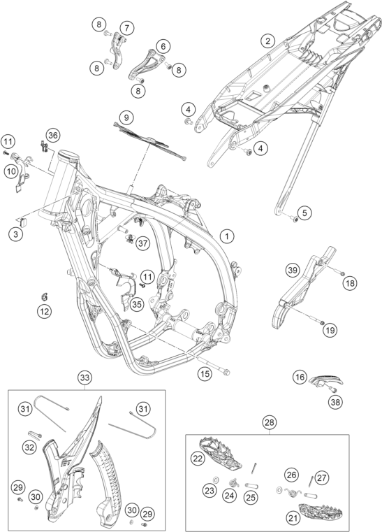 vue éclatée cadre - ktm 450 smr eu 2025